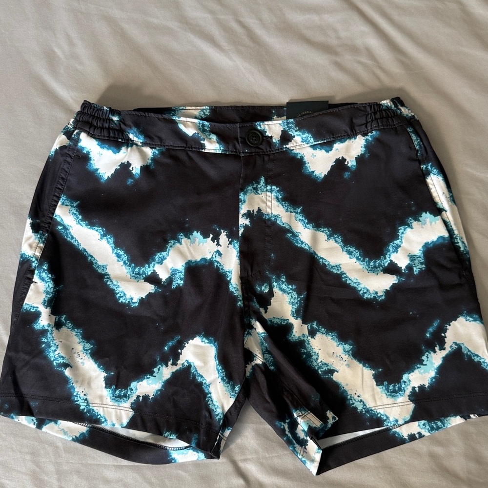 Good Man Brand Black and Blue Patterned Shorts